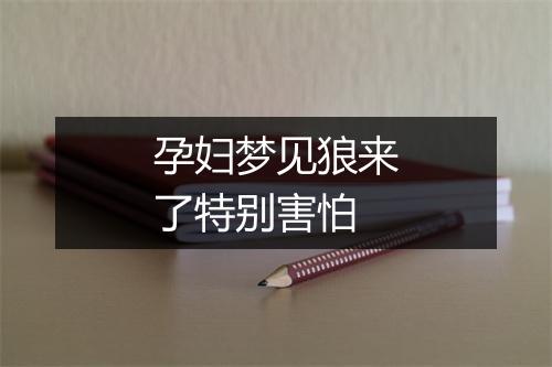 孕妇梦见狼来了特别害怕