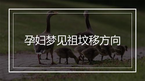 孕妇梦见祖坟移方向