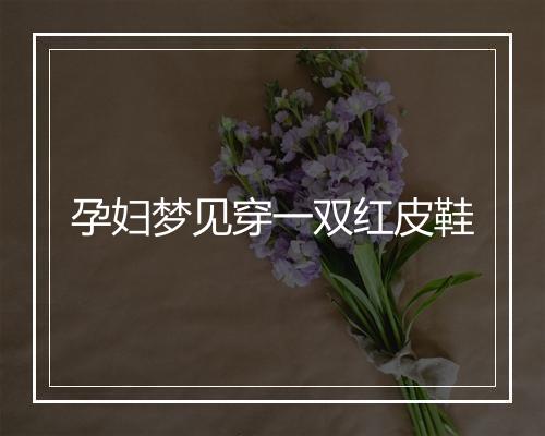 孕妇梦见穿一双红皮鞋