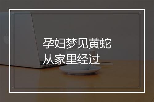 孕妇梦见黄蛇从家里经过