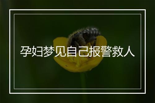 孕妇梦见自己报警救人