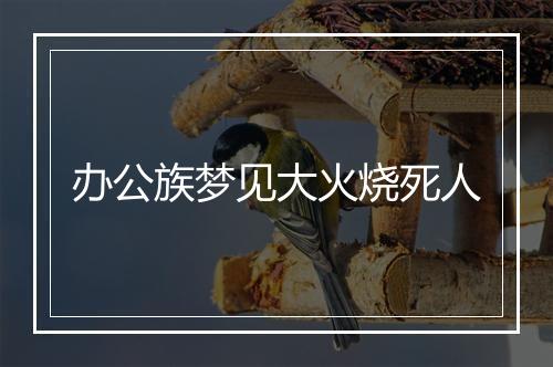 办公族梦见大火烧死人