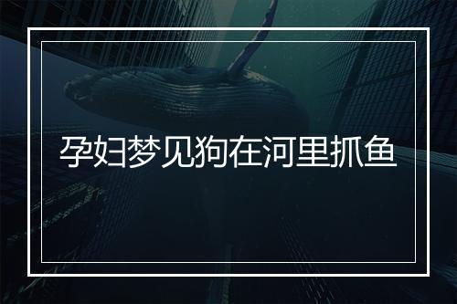 孕妇梦见狗在河里抓鱼