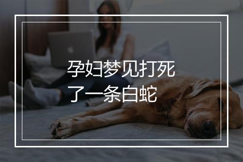 孕妇梦见打死了一条白蛇