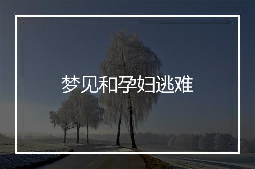 梦见和孕妇逃难