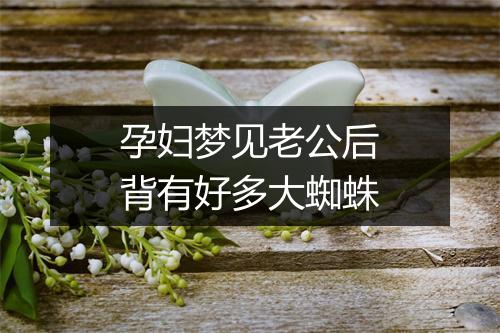 孕妇梦见老公后背有好多大蜘蛛