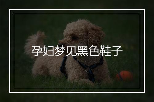 孕妇梦见黑色鞋子