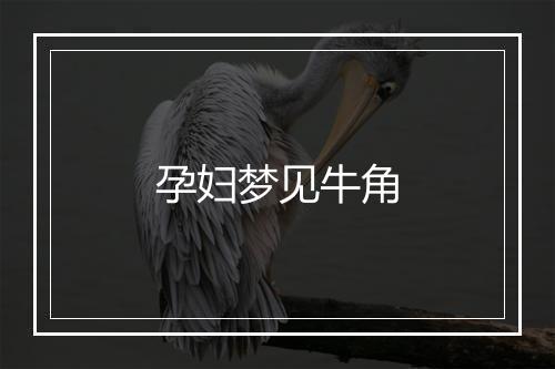 孕妇梦见牛角