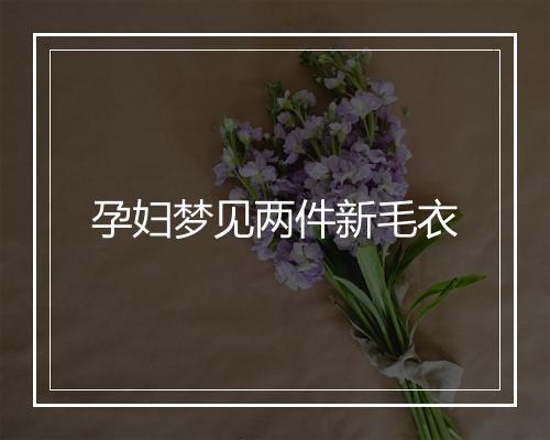 孕妇梦见两件新毛衣