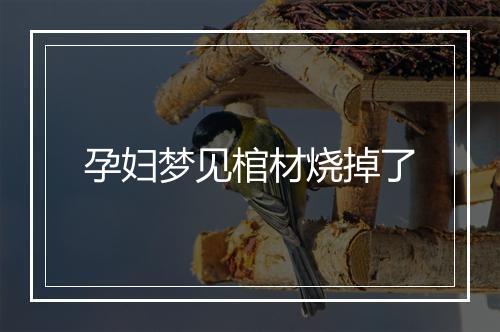 孕妇梦见棺材烧掉了