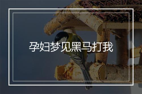 孕妇梦见黑马打我