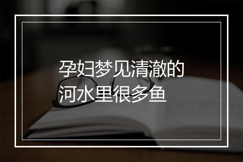 孕妇梦见清澈的河水里很多鱼