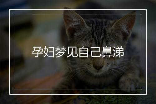 孕妇梦见自己鼻涕