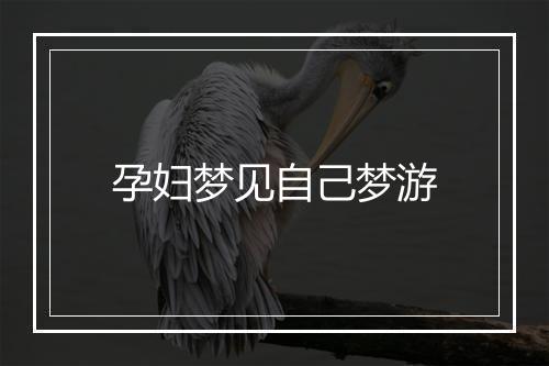 孕妇梦见自己梦游