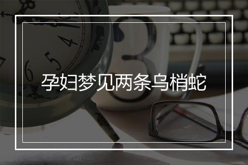 孕妇梦见两条乌梢蛇