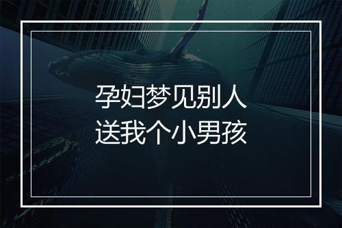 孕妇梦见别人送我个小男孩