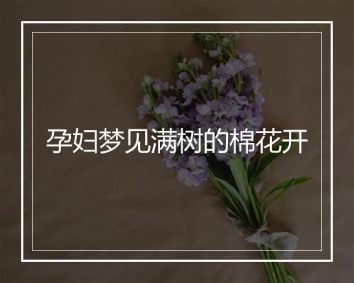 孕妇梦见满树的棉花开