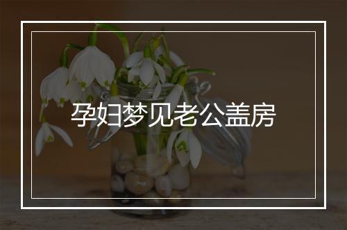 孕妇梦见老公盖房