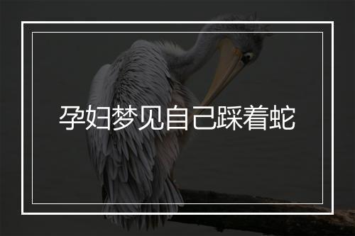 孕妇梦见自己踩着蛇