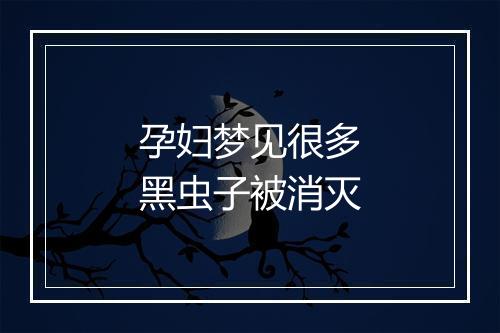 孕妇梦见很多黑虫子被消灭