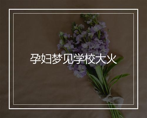 孕妇梦见学校大火