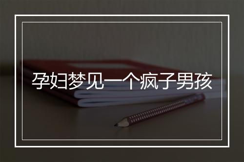 孕妇梦见一个疯子男孩