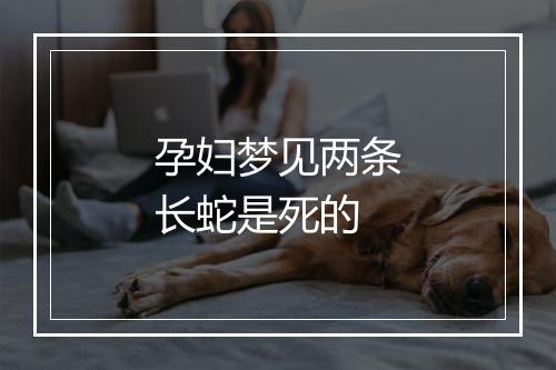 孕妇梦见两条长蛇是死的