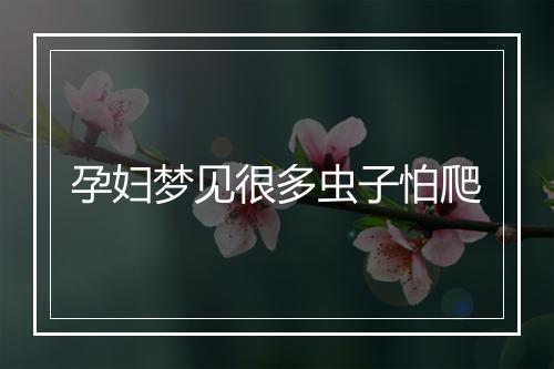 孕妇梦见很多虫子怕爬