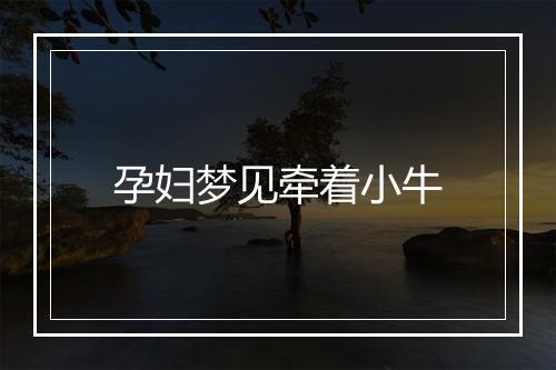 孕妇梦见牵着小牛