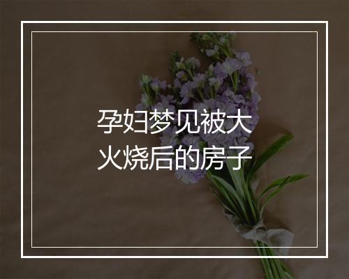 孕妇梦见被大火烧后的房子