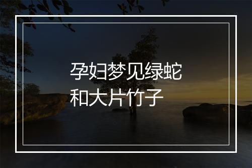 孕妇梦见绿蛇和大片竹子