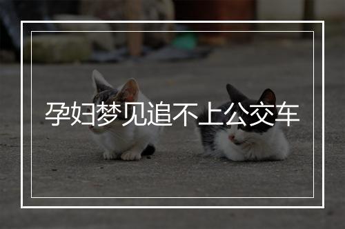 孕妇梦见追不上公交车