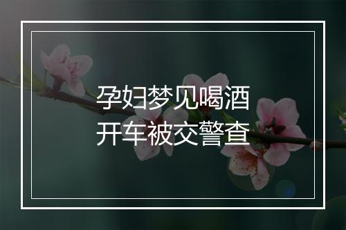 孕妇梦见喝酒开车被交警查