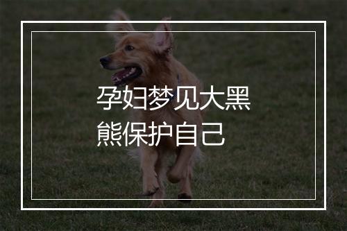 孕妇梦见大黑熊保护自己