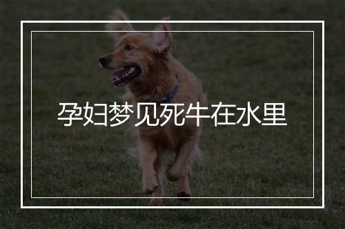 孕妇梦见死牛在水里