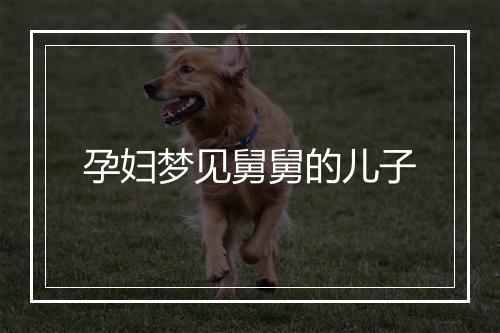 孕妇梦见舅舅的儿子