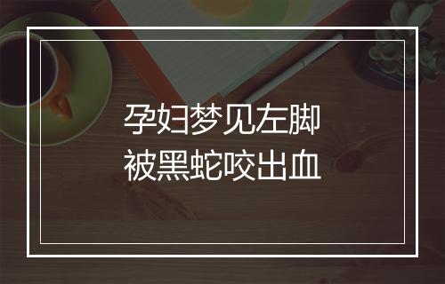 孕妇梦见左脚被黑蛇咬出血