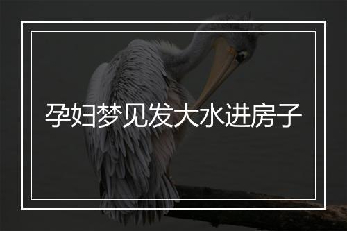 孕妇梦见发大水进房子