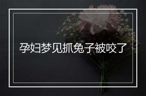 孕妇梦见抓兔子被咬了