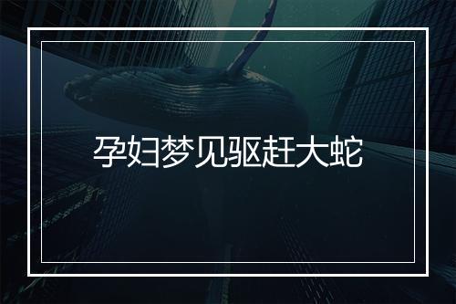 孕妇梦见驱赶大蛇