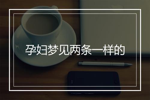 孕妇梦见两条一样的