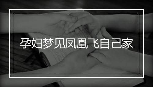 孕妇梦见凤凰飞自己家