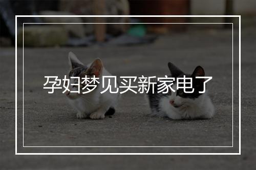 孕妇梦见买新家电了