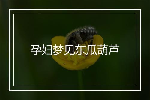 孕妇梦见东瓜葫芦