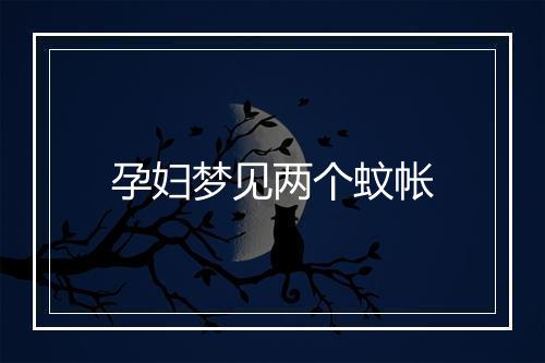 孕妇梦见两个蚊帐