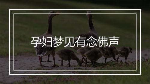 孕妇梦见有念佛声