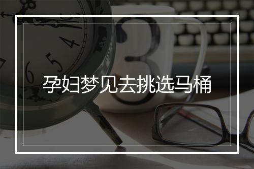 孕妇梦见去挑选马桶