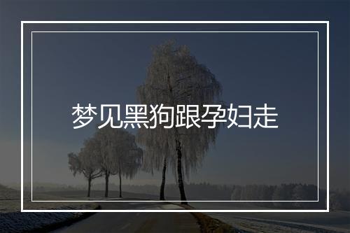 梦见黑狗跟孕妇走