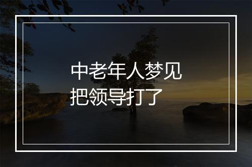 中老年人梦见把领导打了