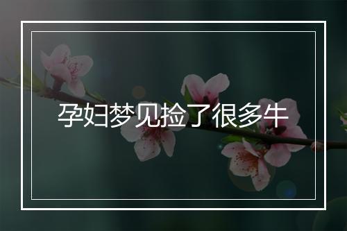 孕妇梦见捡了很多牛